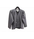ランバン LANVIN スーツ ヴィンテージセットアップ ノーカラー ウール グレー 44