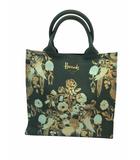 ハロッズ Harrods トートバッグ 布 PVC グリーン