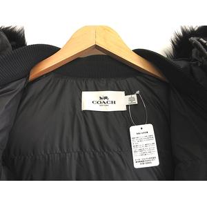 未使用品 コーチ COACH ダウン コート ファー ロング S 黒 ブラック 