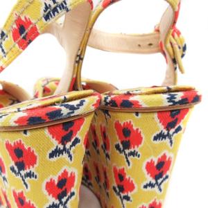 プラダ PRADA サンダル パンプス 厚底 花柄 プラットフォーム オープン 