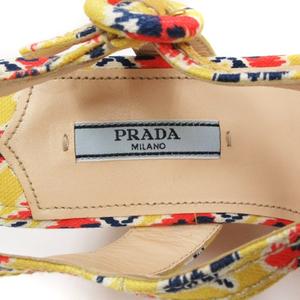 プラダ PRADA サンダル パンプス 厚底 花柄 プラットフォーム オープン 