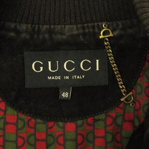 グッチ GUCCI レザー ジャケット ブルゾン スエード イタリア製 茶  