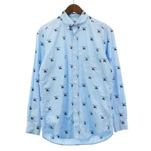 バーバリー BURBERRY シャツ 長袖 ボタンダウン ロゴ 総柄 コットン 