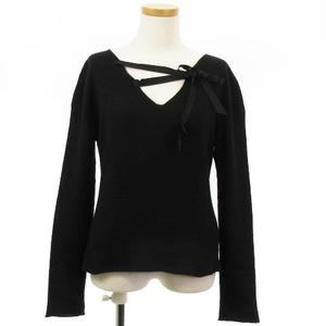 グッチ GUCCI ニット セーター 長袖 Vネック リボン カシミヤ 100