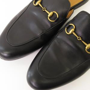 グッチ GUCCI プリンスタウン レザー スリッパ サンダル ホースビット  