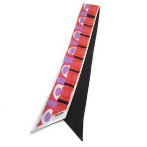 プラダ PRADA 1FF008 プリントツイル シルク スカーフ ピンク