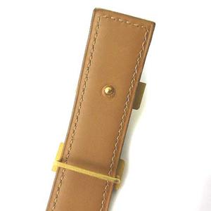 エルメス HERMES ベルトバックル リバーシブルベルト ミニコンスタンス クロコダイル ゴールドカラー金具 □G刻印 黒 茶 ブラック ブラウン 80 レディース