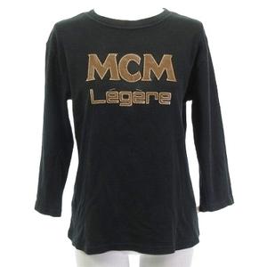 エムシーエム MCM legere カットソー ロンT Tシャツ 七分袖 黒 ブラック L レディース