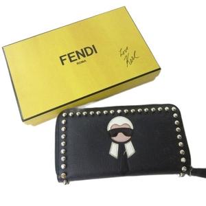 フェンディ FENDI 8M0299 カールラガーフェルド スタッズ 長財布  