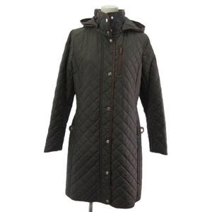 ラルフローレン RALPH LAUREN フーデッド キルティング 中綿コート ジャケット グレー S レディース