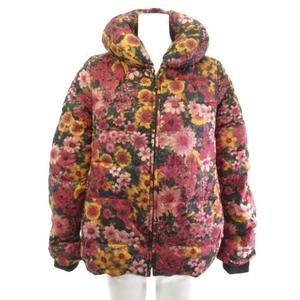 シビラ SYBILLA ダウンジャケット 花柄 ジップアップ ボリュームカラー ピンク M レディース