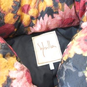 シビラ SYBILLA ダウンジャケット 花柄 ジップアップ ボリュームカラー ピンク M レディース