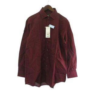 未使用品 ダーバン DURBAN STUDIO by D'URBAN タグ付き シャツ 長袖 リネン コットン ボルドー LL メンズ