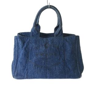 プラダ PRADA B1877B カナパ トートバッグ ハンドバッグ デニム インディゴ ☆AA★ レディース