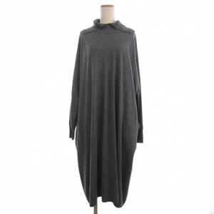 ミズイロインド mizuiro ind ニット ワンピース ロング 長袖 グレー レディース