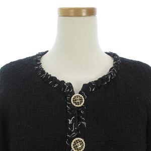 シャネル♥グリポアロゴボタン♥ニット／ジャケット／コート♥新品同様 シャネル CHANEL 07SS ツイードジャケット ショートコート ノーカラー