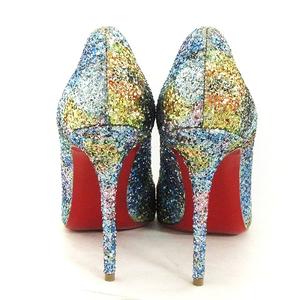 Christian Louboutin ブルー グリッター ハイヒール Christian
