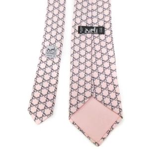 エルメス HERMES ネクタイ レギュラータイ チェーン 総柄 シルク