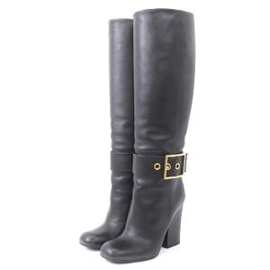 GUCCI グッチ レザーロングブーツ 24.5cm ブラック ブランド グッチ