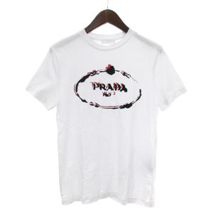 プラダ PRADA 19年製 ロゴ刺繍 Tシャツ カットソー 半袖 クルー