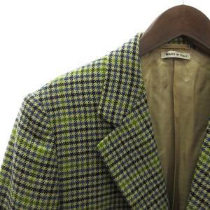 エルメス ベロア テーラードジャケット 2B フランス製 グリーン ノーベント エルメス ベロア テーラードジャケット 2B フランス製 グリーン