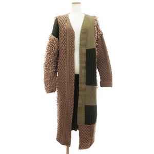 ラインヴァンド LEINWANDE ロングカーディガン パッチワーク風 