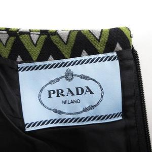 プラダ PRADA ワンピース ひざ丈 ノースリーブ ウール 総柄　⑧ プラダ PRADA ワンピース ひざ丈 ノースリーブ ウール 総柄 ⑧