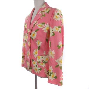 モスキーノ テーラード ジャケット 花柄 フラワー ピンク 42 M位 ☆AA