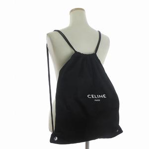 セリーヌ CELINE 美品 ノベルティ ナップサック ロゴ プリント 黒 