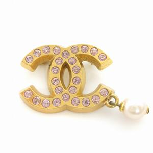 シャネル CHANEL 02P ブローチ ココマーク ラインストーン ゴールドカラー ピンク アクセサリー ☆AA★ レディース