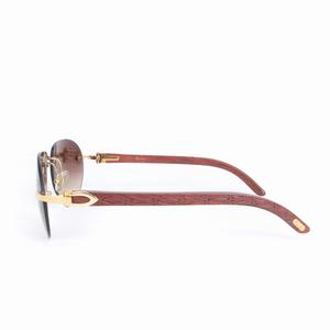 カルティエ Cartier サングラス ウッドテンプル カラーレンズ 度入り 