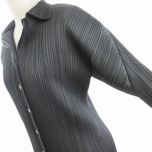 PLEATS PLEASE プリーツ長袖シャツ グレー系