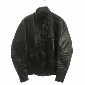 ショット SCHOTT ヴィンテージ 80s シングルライダースジャケット レザー ボアライナー付き 茶タグ USA製 ジップアップ 茶 ブラウン 38 メンズ