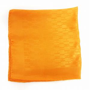 エルメス HERMES Faconnee Gran d H カレ45 ハンカチ チーフ 総柄 シルク オレンジ 小物 ☆AA★ レディース