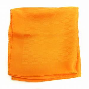 エルメス HERMES Faconnee Gran d H カレ45 ハンカチ チーフ 総柄 シルク オレンジ 小物 ☆AA★ レディース
