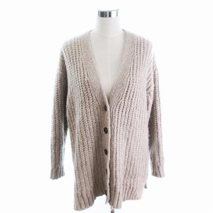 ザラ ZARA カーディガン 無地 アルパカ混 ベージュ S-M レディース