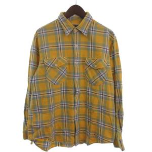 リーバイス Levi's ヴィンテージ 99s ネルシャツ 長袖 ポケット チェック 黄 イエロー M ■FF メンズ