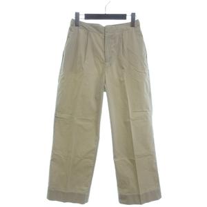 ヒューマンウーマン HUMAN WOMAN アリベパリ arrive paris 美品 タイプライターパンツ 無地 077-7130800 ベージュ系 S ■FF レディース