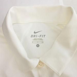 ナイキ NIKE ポロシャツ カットソー DRI-FIT 半袖 ロゴ 刺繍 白 ホワイト S ■FF レディース