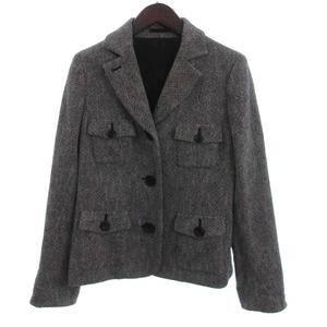 バーバリー ロンドン BURBERRY LONDON ウールジャケット シングル 総裏 カシミヤ混 グレー 40 メンズ