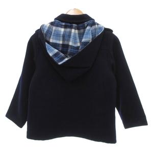 ファミリア Familiar コート ジャケット ダブル 裏地チェック 130 紺
