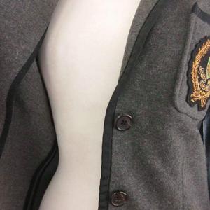 ラルフローレン RALPH LAUREN テーラードジャケット 長袖 ワッペン センターベント 背抜き 3B グレー L ■FF レディース