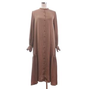 プラステ PLST シャツワンピース ロング丈 長袖 無地 12-2105023 ベージュ系 M ■FF レディース