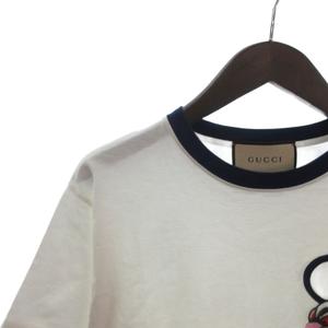 グッチ GUCCI Cotton Jersey T-Shirt With Patch リンガーTシャツ カットソー 半袖 785345XJGIK 白 ホワイト XS ☆AA★ メンズ