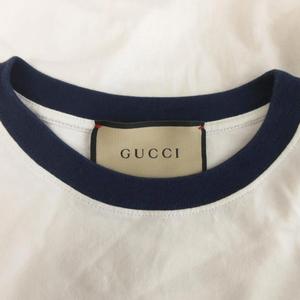 グッチ GUCCI Cotton Jersey T-Shirt With Patch リンガーTシャツ カットソー 半袖 785345XJGIK 白 ホワイト XS ☆AA★ メンズ