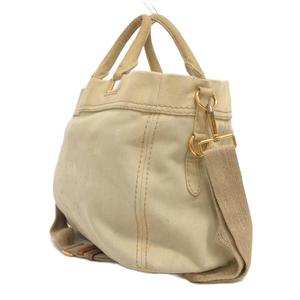 プラダ PRADA 2WAY カナパ トートバッグ ショルダー 斜め掛け ロゴ プリント ベージュ 鞄 レディース