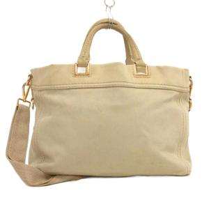 プラダ PRADA 2WAY カナパ トートバッグ ショルダー 斜め掛け ロゴ プリント ベージュ 鞄 レディース