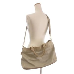 プラダ PRADA 2WAY カナパ トートバッグ ショルダー 斜め掛け ロゴ プリント ベージュ 鞄 レディース