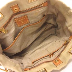 プラダ PRADA 2WAY カナパ トートバッグ ショルダー 斜め掛け ロゴ プリント ベージュ 鞄 レディース