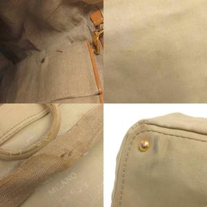 プラダ PRADA 2WAY カナパ トートバッグ ショルダー 斜め掛け ロゴ プリント ベージュ 鞄 レディース